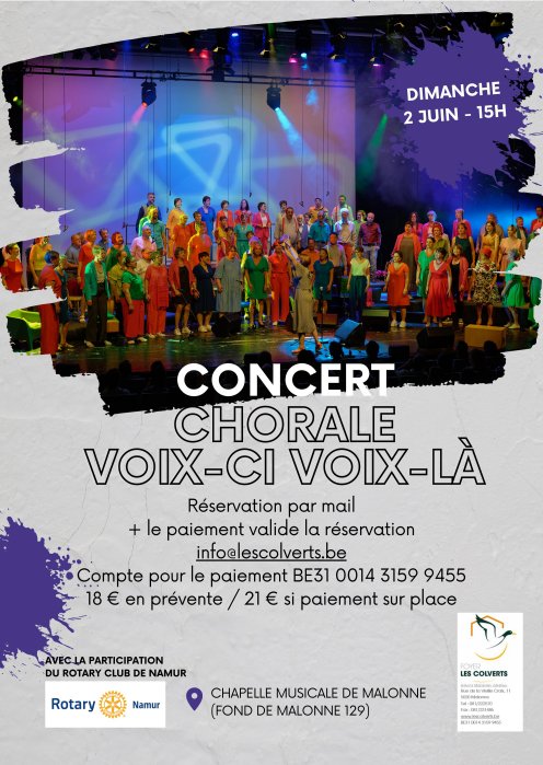 Concert chorale Voix-ci voix-là le 2 juin 